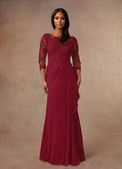 Augday Calanthe A-Line Scoop Chiffon Dress