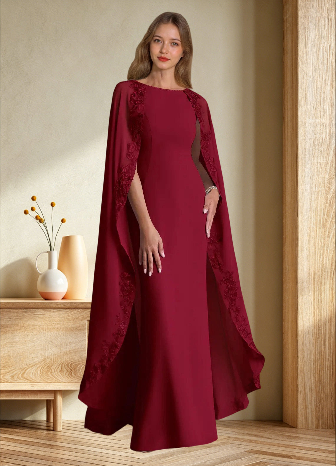 Augday Artemisia Sheath Lace Chiffon Dress