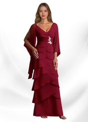 Augday Arabinda Sheath Ruched Chiffon Dress