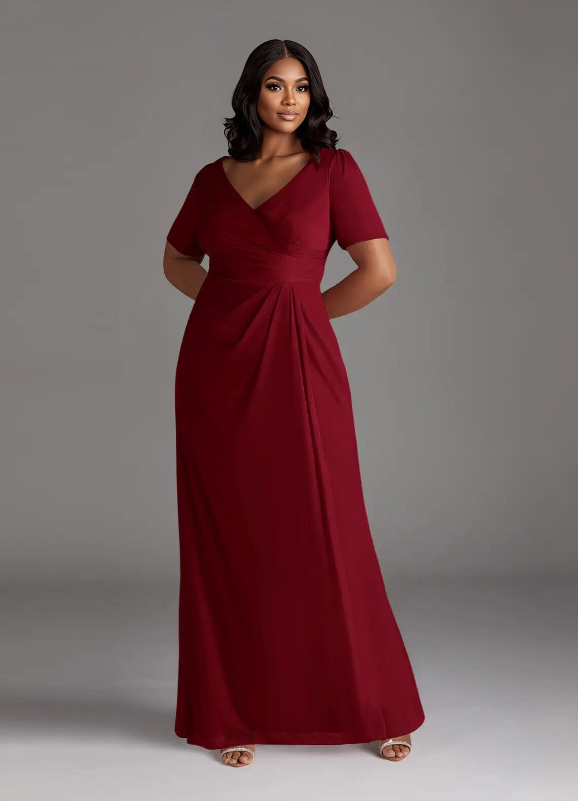 Augday Bessie A-Line Pleated Mesh Dress Plus Size