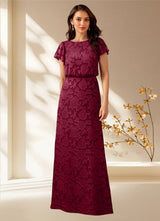 Augday Lehi A-Line Boatneck Floral Burnout Dress