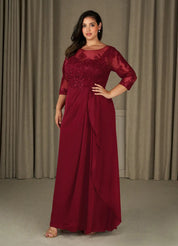 Augday Calanthe A-Line Scoop Chiffon Dress Plus Size