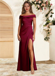 Augday Bedford Sheath Pleated Stretch Satin Dress