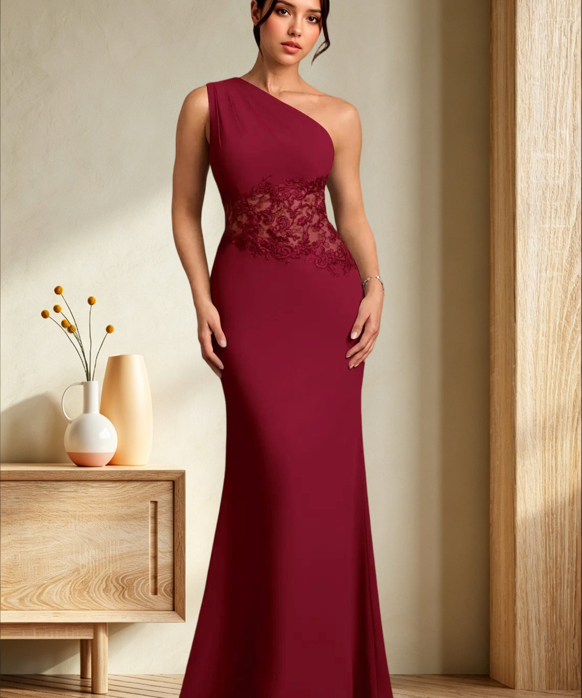 Augday Kathie Mermaid Lace Chiffon Dress