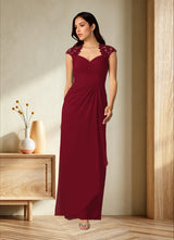 Augday Birdie A-Line Queen Anne Sequins Chiffon Dress