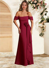 Augday Amherst A-Line Off the Shoulder Chiffon Dress