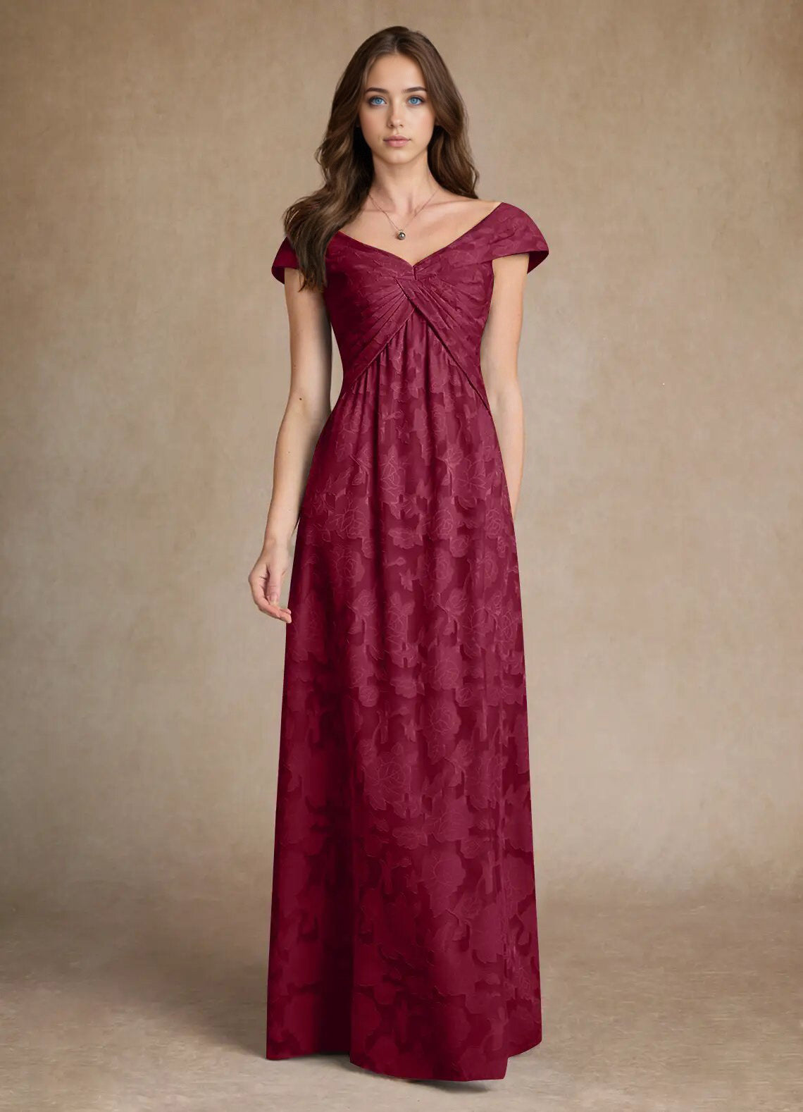 Augday Myrtle A-Line Pleated Floral Burnout Dress