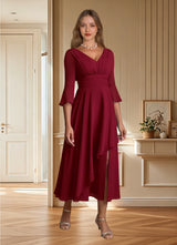 Augday Aerynne A-Line Pleated Chiffon Dress