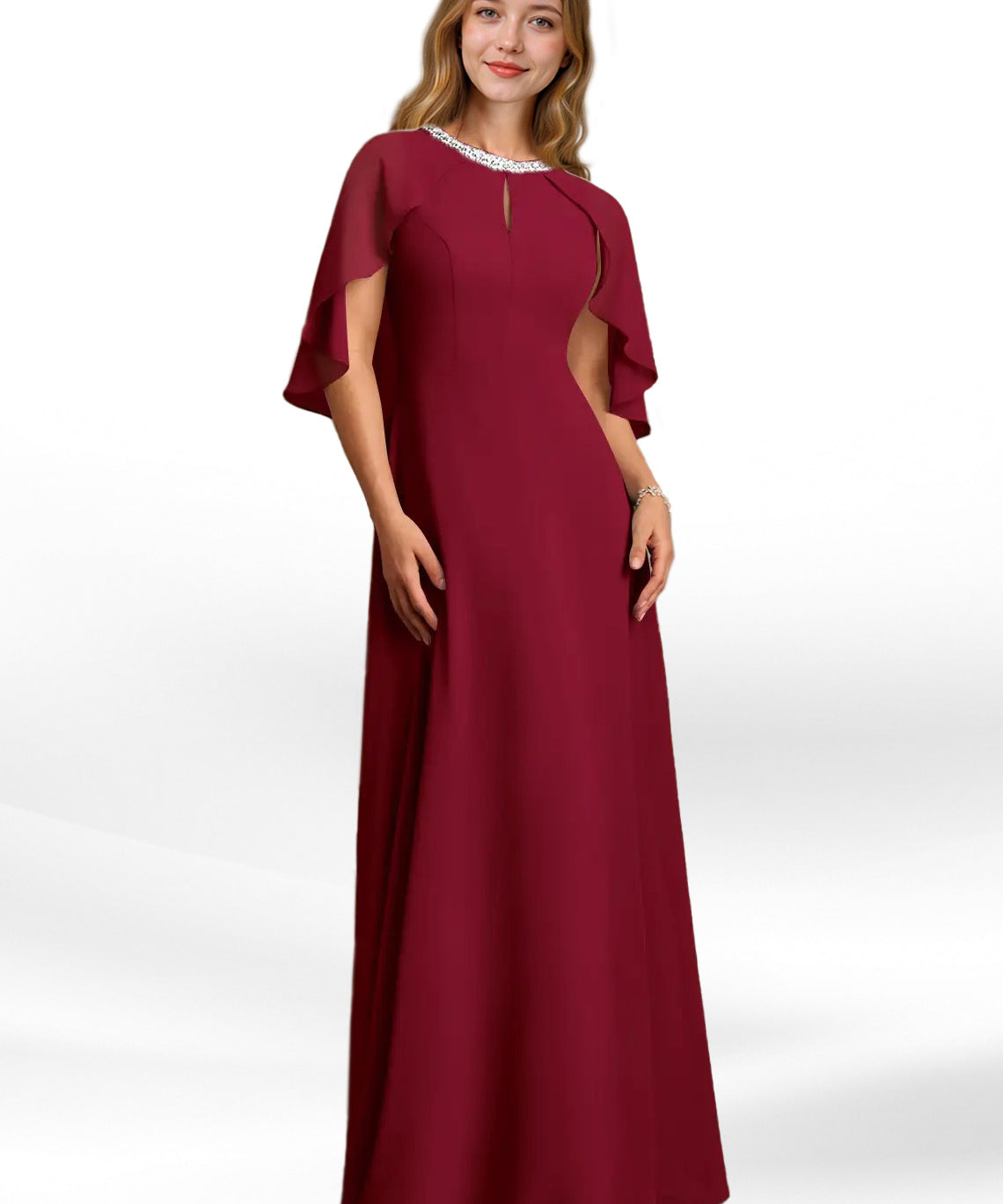 Augday Winnifred A-Line Beaded Chiffon Dress