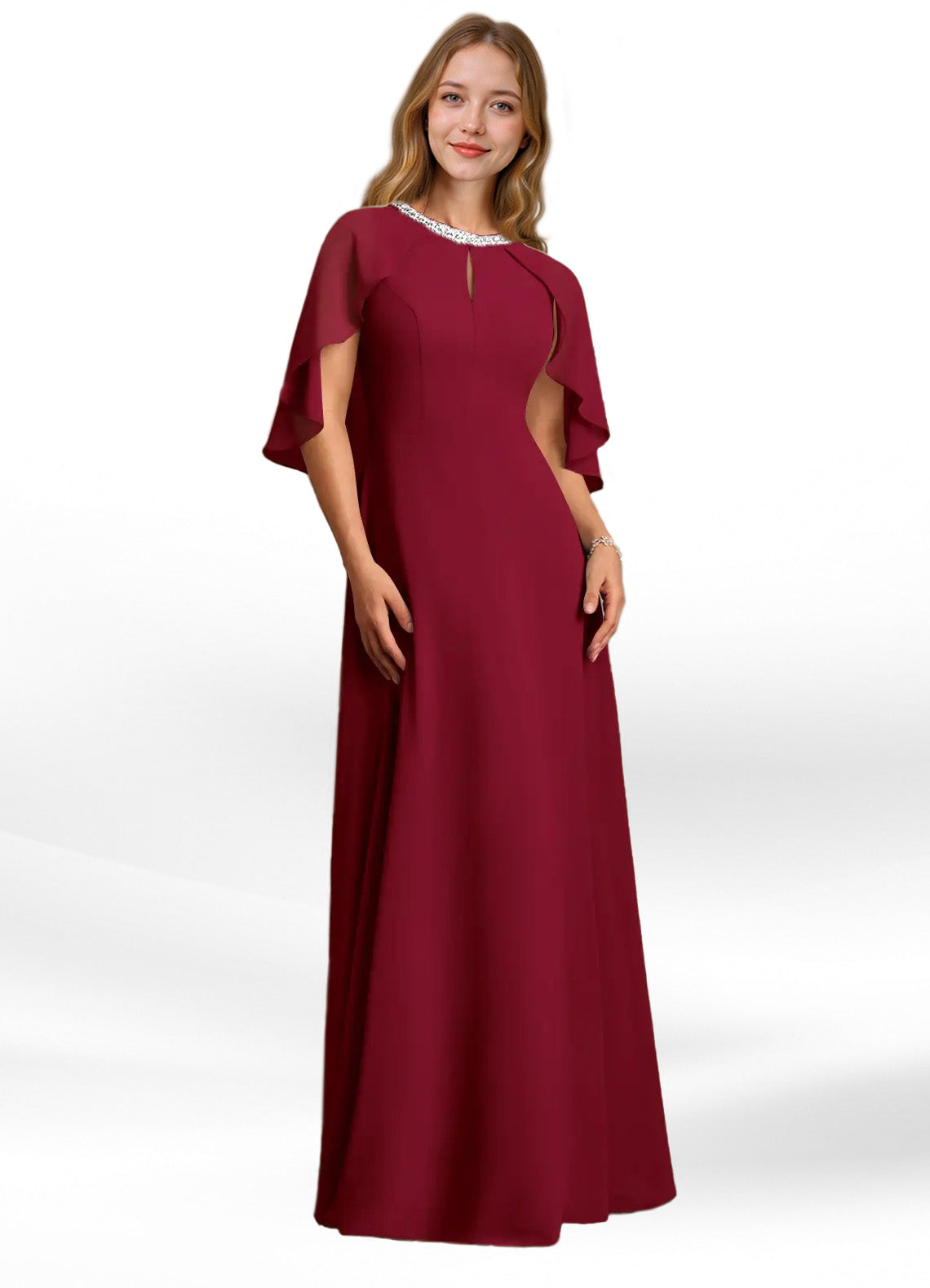 Augday Winnifred A-Line Beaded Chiffon Dress