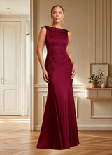 Augday Franny Sheath Lace Stretch Satin Dress