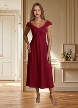 Augday Mirta A-Line Pleated Floral Burnout Dress
