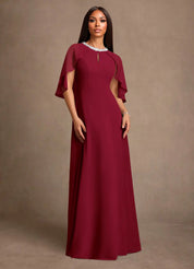 Augday Winnifred A-Line Beaded Chiffon Dress