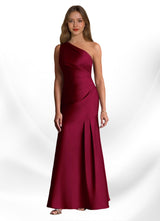Augday Haifa Mermaid One Shoulder Stretch Satin Dress