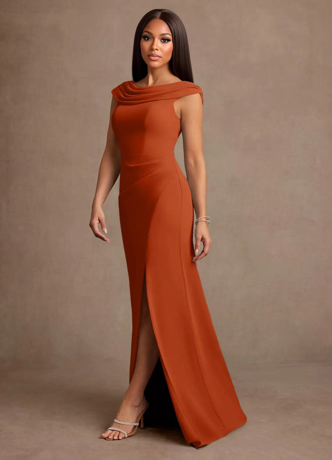 Augday Irvine A-Line Pleated Chiffon Dress