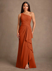 Augday Floy Sheath One Shoulder Chiffon Dress