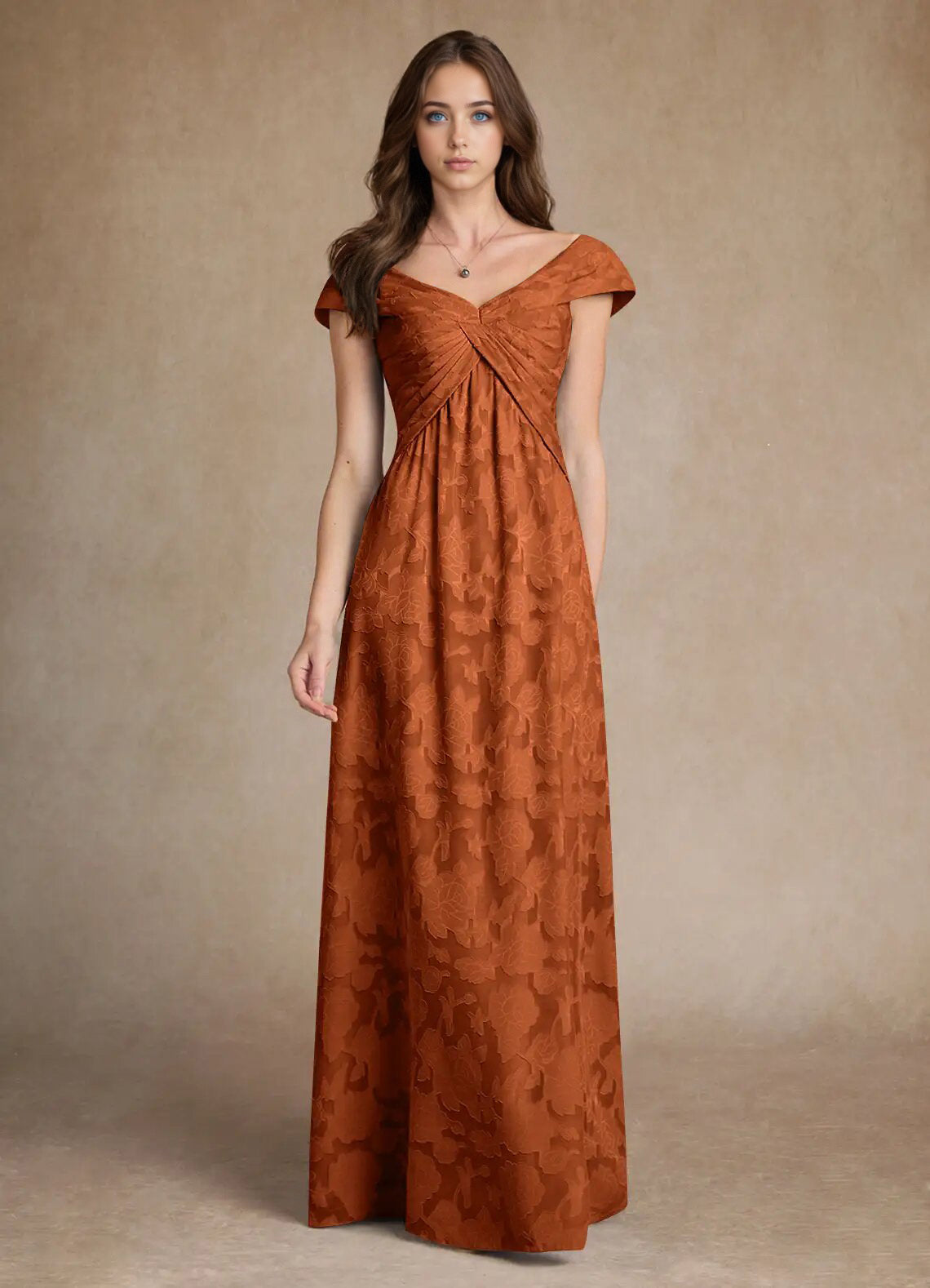 Augday Myrtle A-Line Pleated Floral Burnout Dress