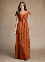 Augday Myrtle A-Line Pleated Floral Burnout Dress