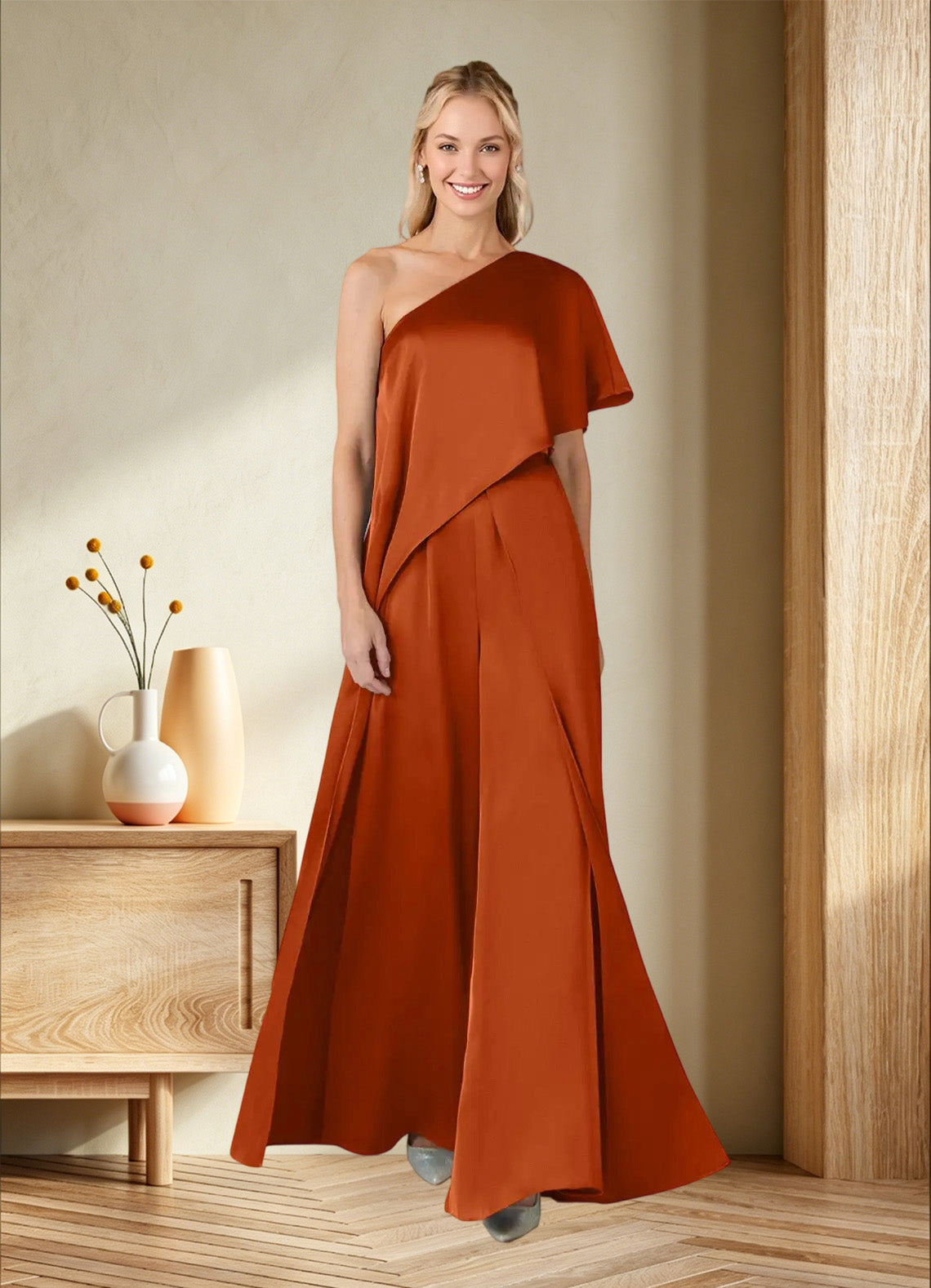 Augday Hagretta Jumpsuit/Pantsuit Stretch Satin Dress