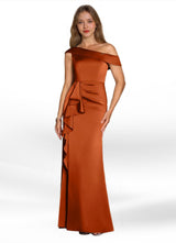 Augday Hamptons A-Line Pleated Stretch Satin Dress