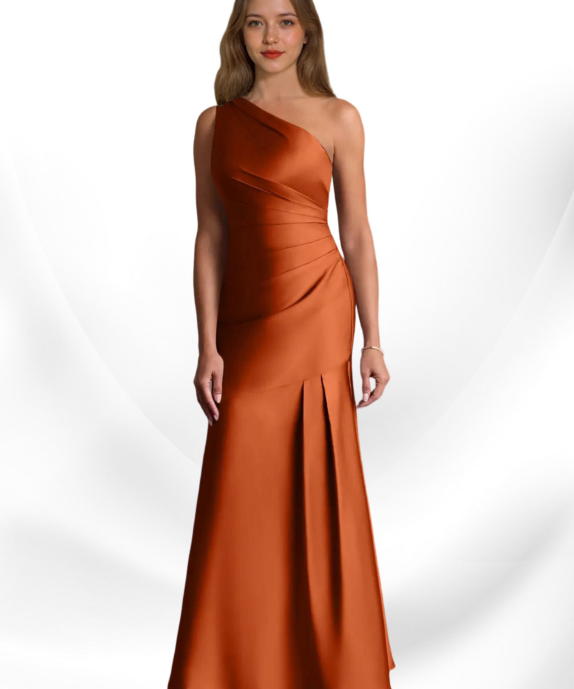 Augday Haifa Mermaid One Shoulder Stretch Satin Dress