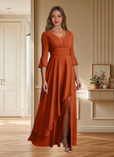 Augday Eire A-Line Pleated Chiffon Dress