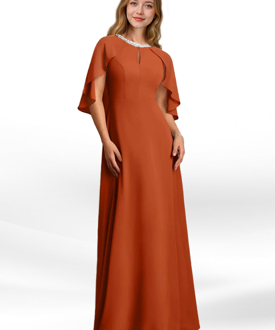 Augday Winnifred A-Line Beaded Chiffon Dress