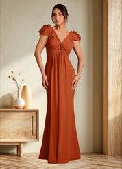 Augday Louella Pleated Chiffon Dress