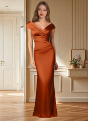 Augday Ludlow Mermaid Pleated Stretch Satin Dress