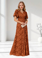 Augday Emmeline Pleated Floral Burnout Dress