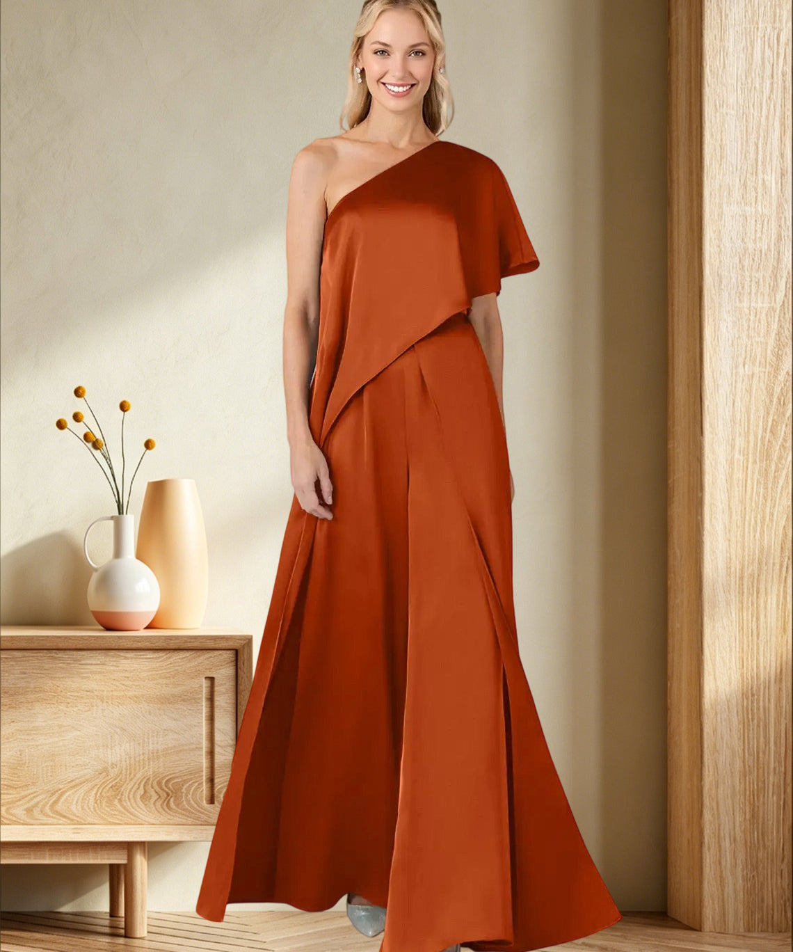 Pantsuit Stretch Satin Dress