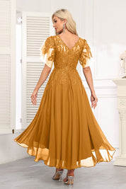 Augday Chiffon Lace Sequins Mother of the Bridesmaid Dresses