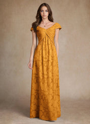 Augday Myrtle A-Line Pleated Floral Burnout Dress