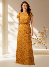Augday Lehi A-Line Boatneck Floral Burnout Dress