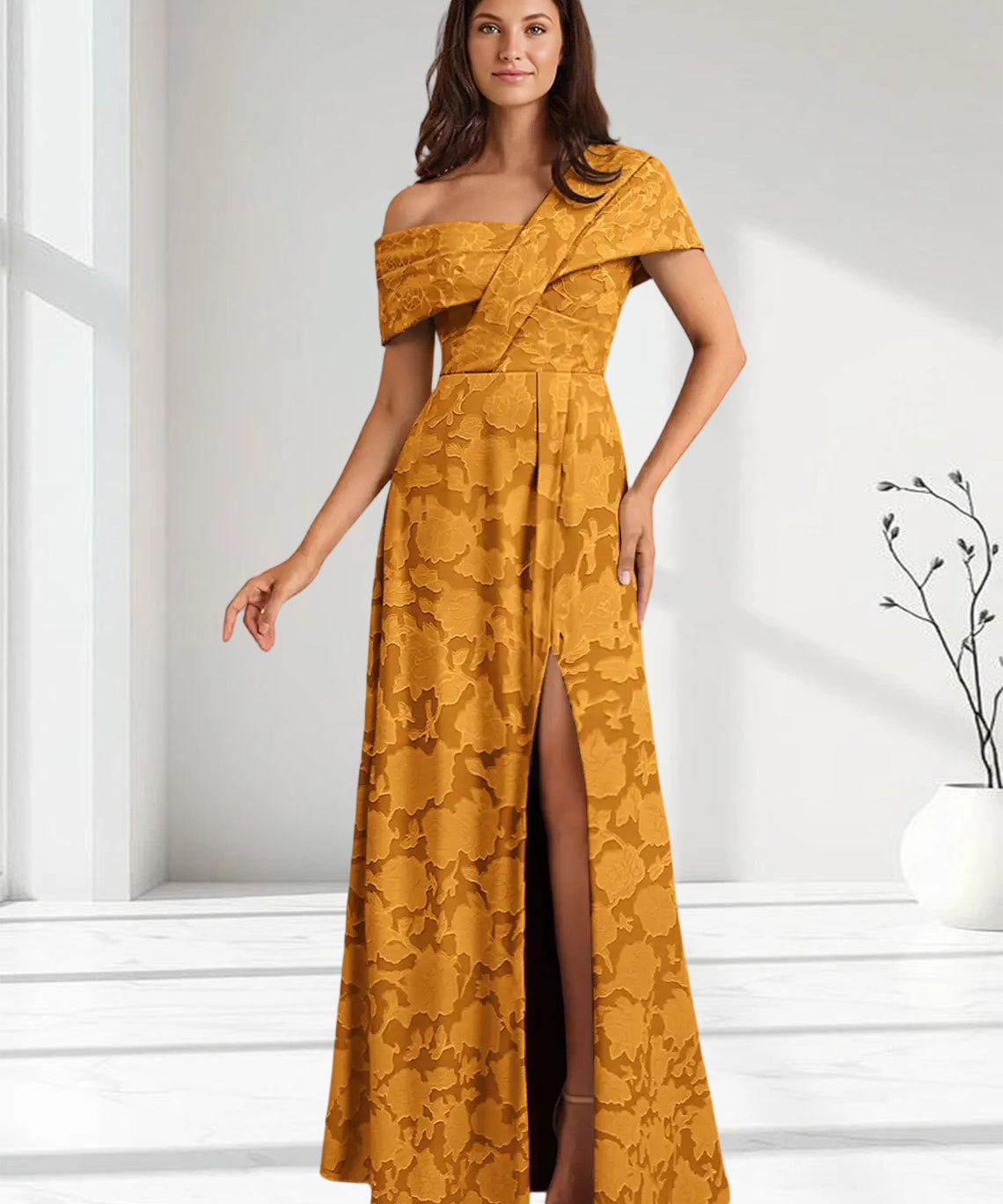 Augday Milton Milton A-Line Pleated Floral Burnout Dress