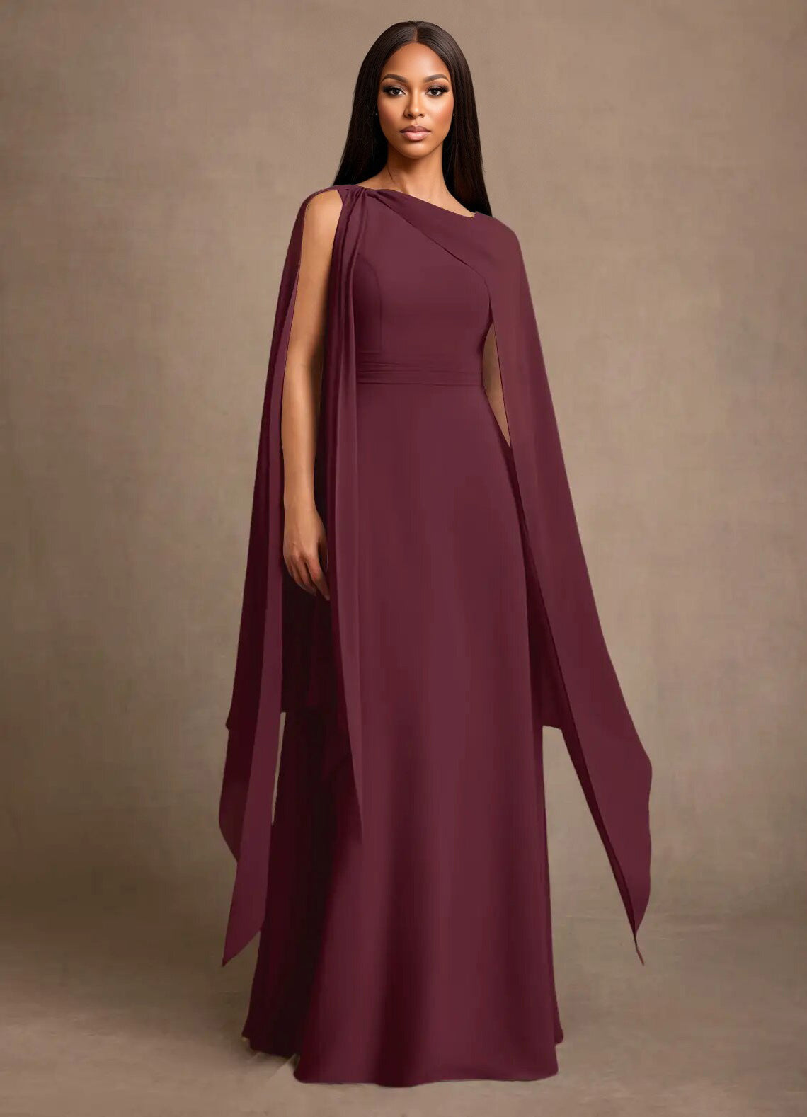 Augday Liddie A-Line Pleated Chiffon Dress