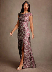 Augday Irvine A-Line Pleated Floral Jacquard Dress