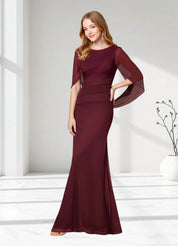 Augday Belladonna Mermaid Scoop Pleated Mesh Dress