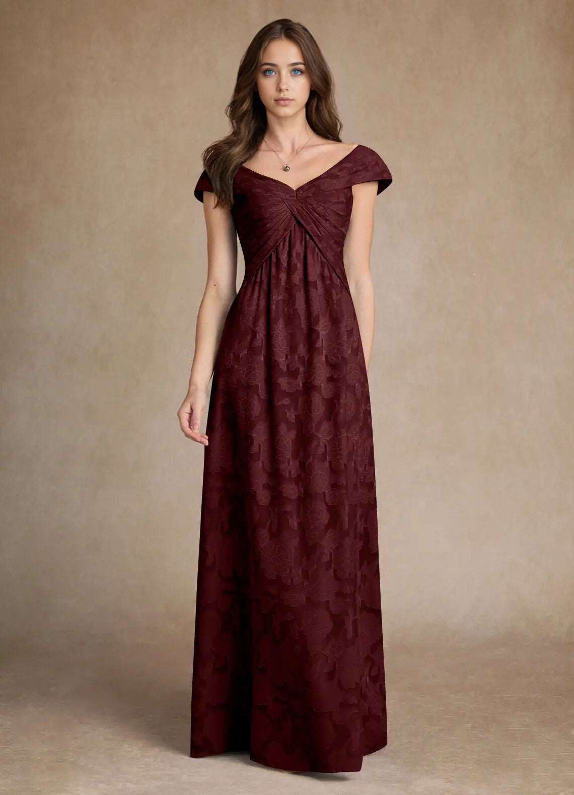 Augday Myrtle A-Line Pleated Floral Burnout Dress