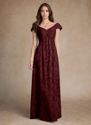 Augday Myrtle A-Line Pleated Floral Burnout Dress
