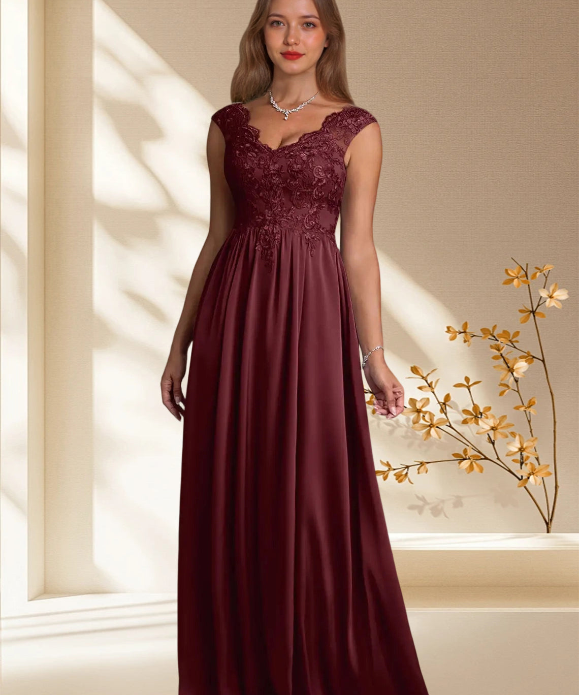 Augday Amethyst A-Line Lace Dress