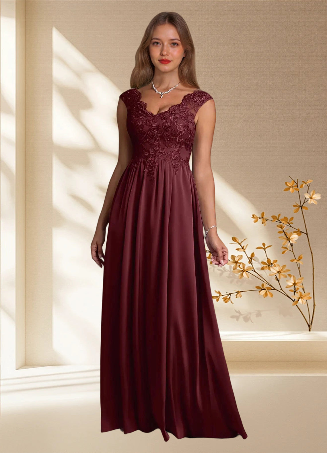 Augday Amethyst A-Line Lace Dress