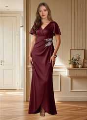 Augday Robins A-Line Pleated Stretch Satin Dress