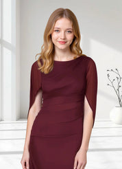 Augday Belladonna Mermaid Scoop Pleated Mesh Dress