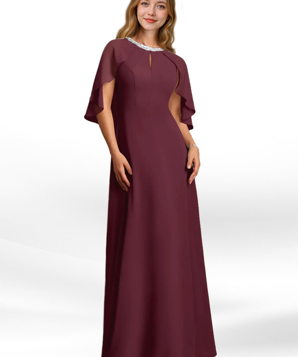 Augday Winnifred A-Line Beaded Chiffon Dress