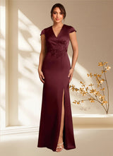 Augday Rilda Sheath Lace Stretch Satin Dress
