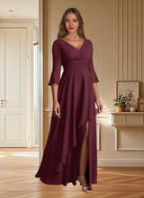 Augday Eire A-Line Pleated Chiffon Dress