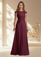 Augday Christi A-Line Lace Chiffon Dress