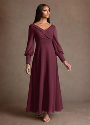 Augday Paterson A-Line Pleated Chiffon Dress