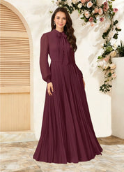 Augday Adellah A-Line Pleated Chiffon Dress